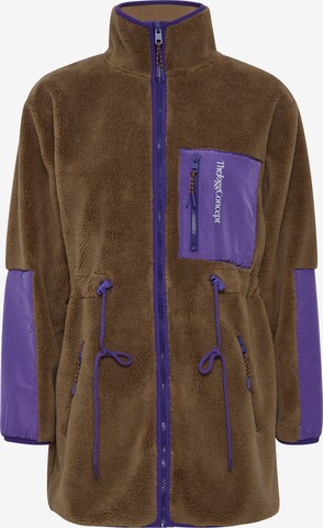 The Jogg Concept Fleece jas 'BIBI' in Bruin: voorkant