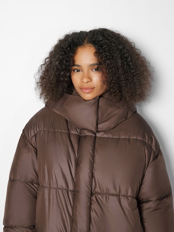 Bershka Winter Coat in Brown
