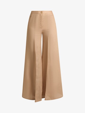 Semicouture Wide leg Pleated Pants 'Kym' in Beige
