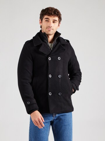 Manteau mi-saison Petrol Industries en noir : devant