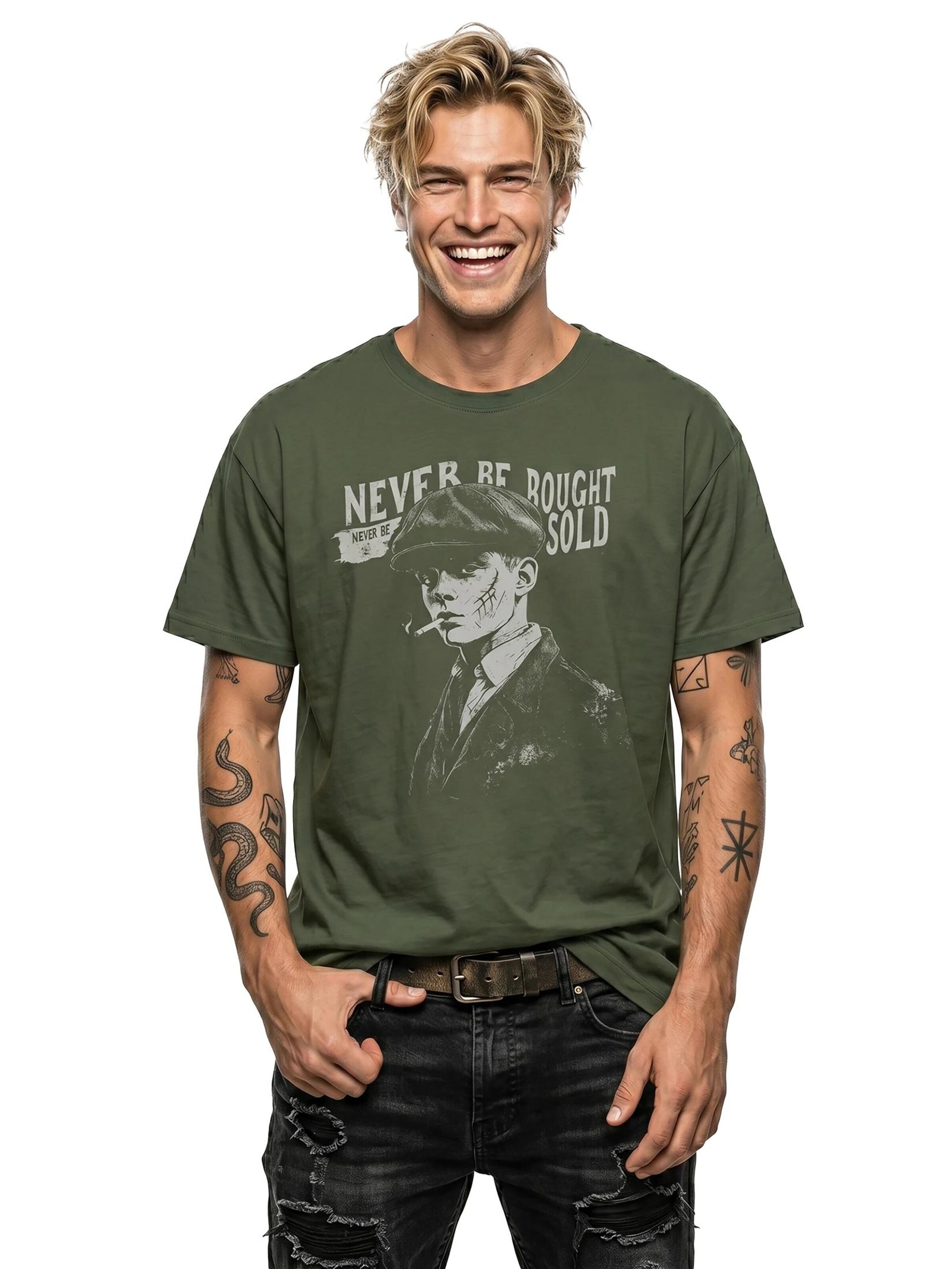 MAKAYA Shirt 'Never Be Bought' in Green