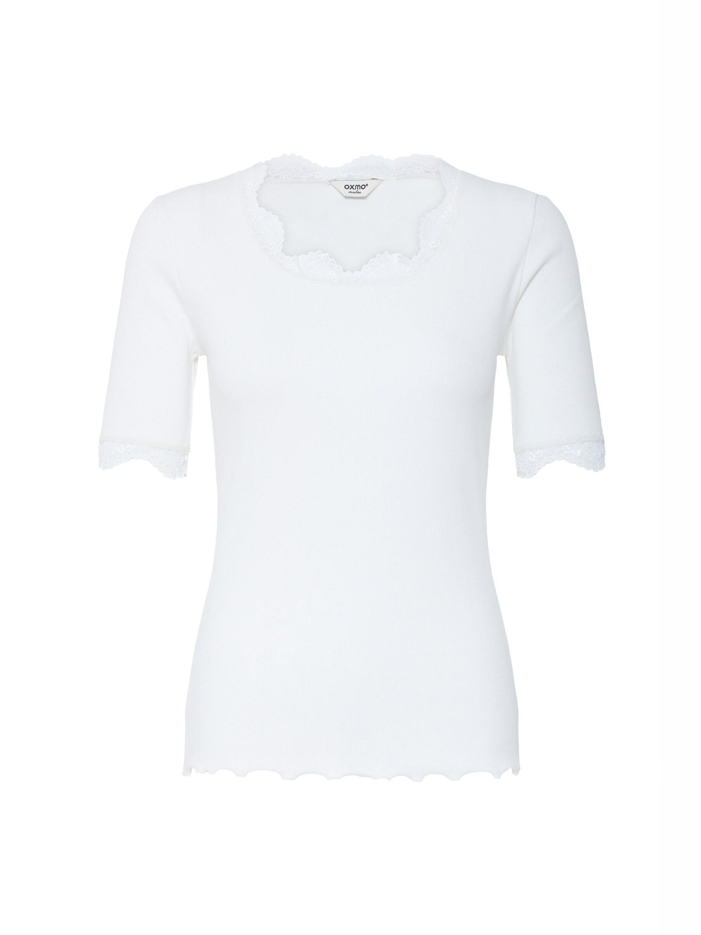 Oxmo T-Shirt ' OXNSuna Lace ' in Weiß: Vorderseite