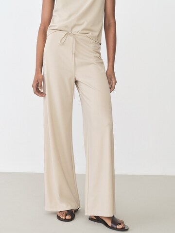 MANGO Loose fit Trousers 'CANDELA' in Beige: front