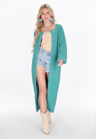 IZIA Gebreid vest in Blauw: voorkant