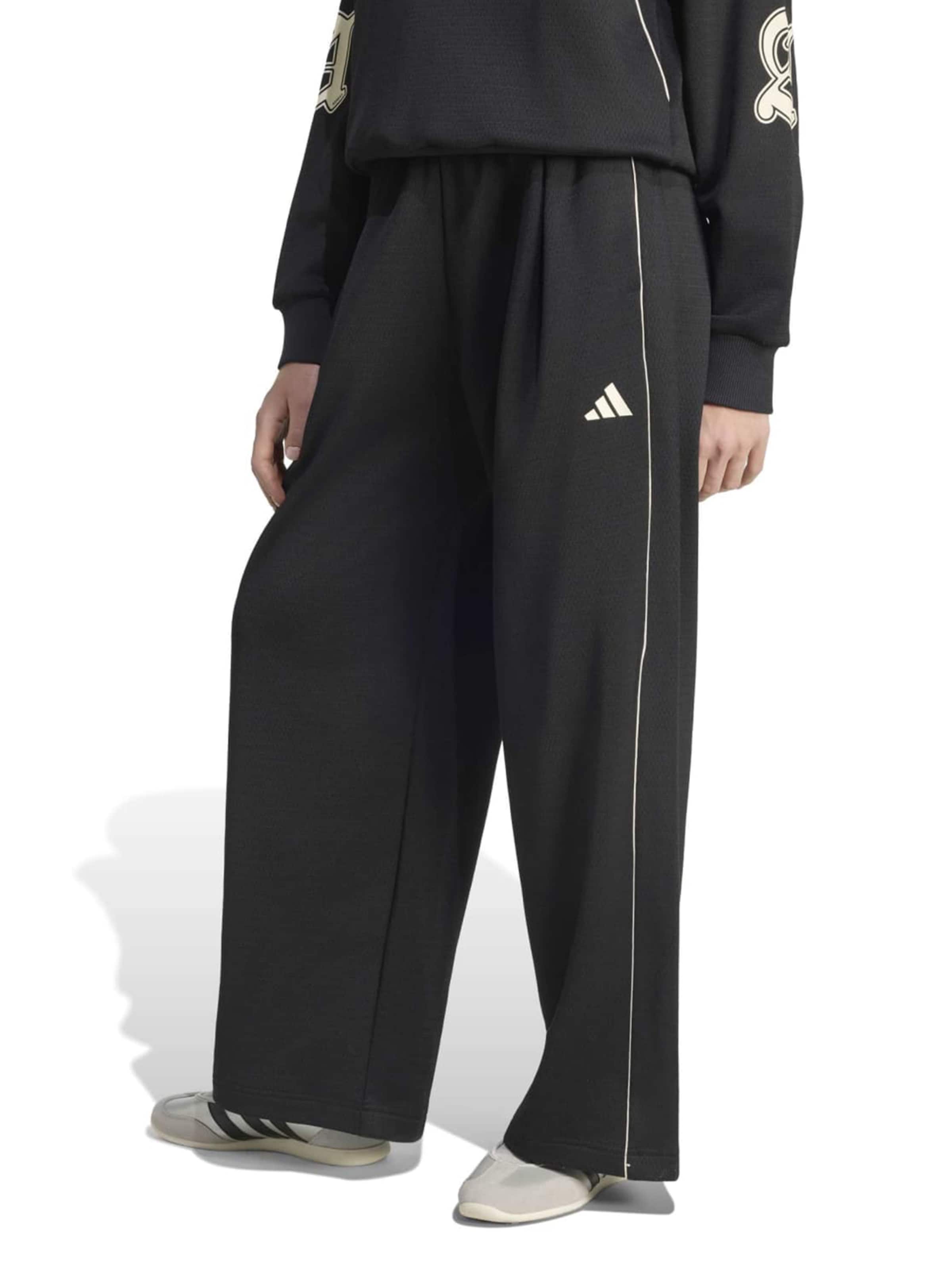 Wide leg Pantaloni sportivi di ADIDAS SPORTSWEAR in nero: frontale