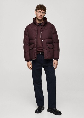 MANGO MAN Winter Jacket 'Anorak' in Red