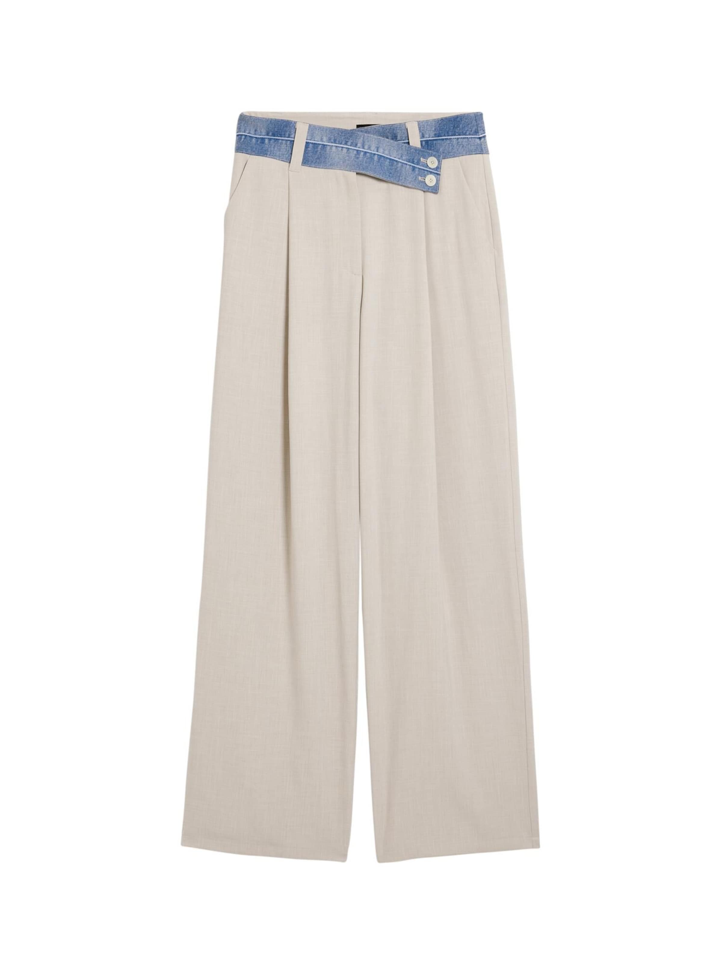 Desigual Lużny krój Spodnie w kant w kolorze biały: przód