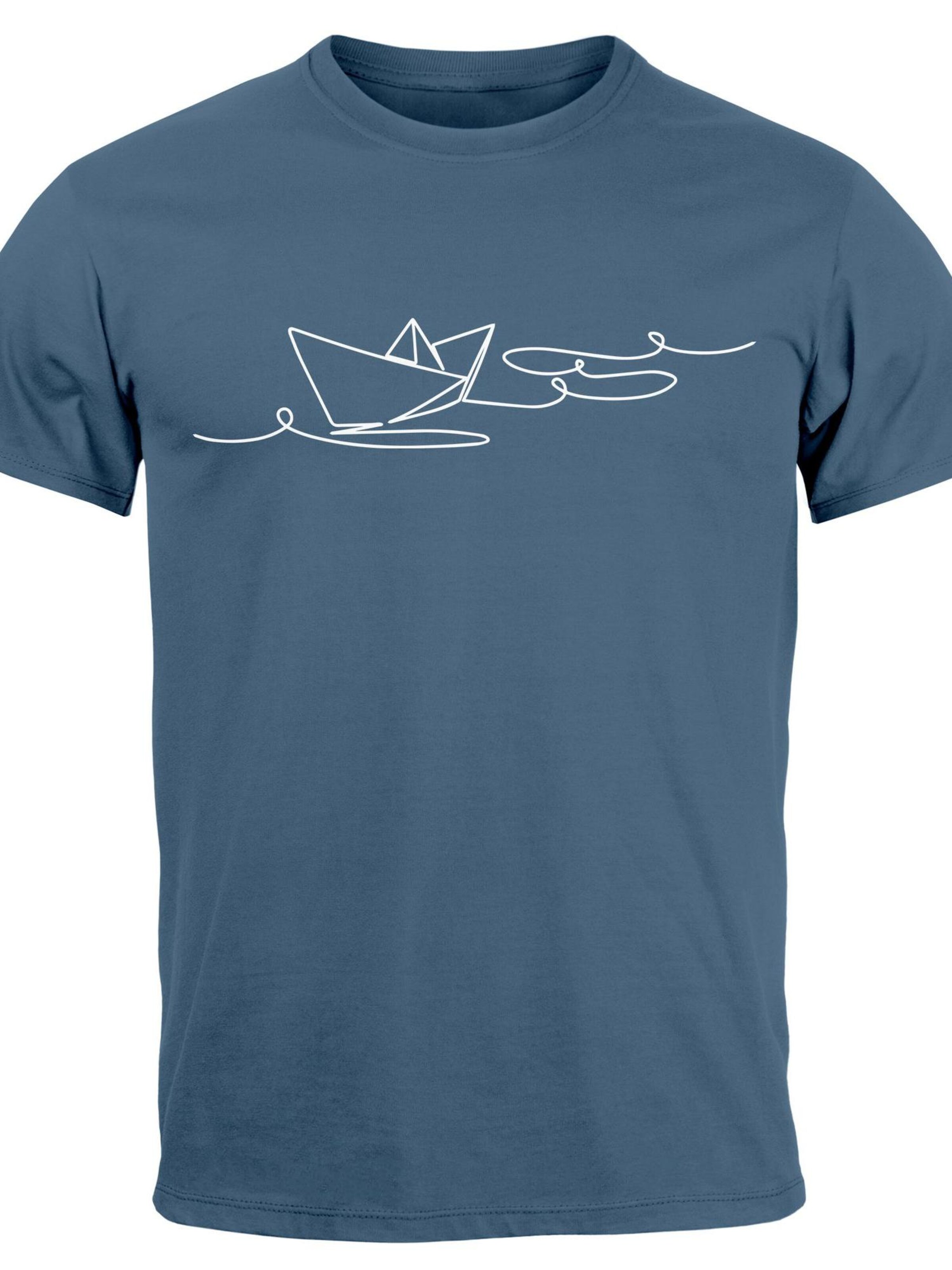 Neverless Shirt 'Paperschiff' in Blue