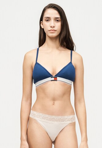 Tommy Hilfiger Underwear Сутиен с триъгълни чашки Сутиен 'VARSITY' в синьо: отпред