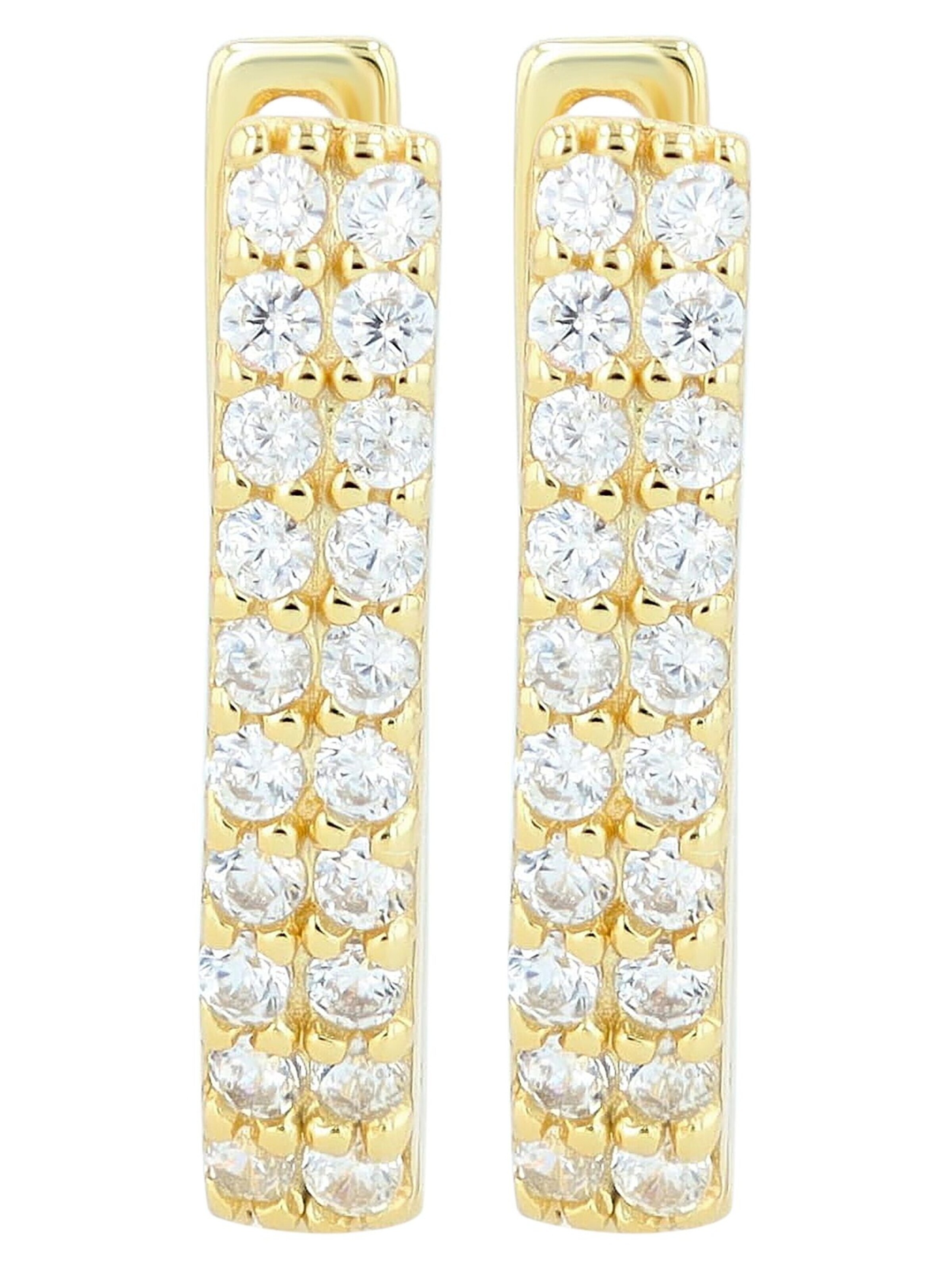 Akzent Earrings '"Aliki" aus 925 Sterlingsilber, rhodiniert, langlebig' in Gold: front
