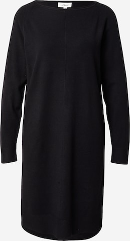 s.OliverPletena haljina - crna boja: prednji dio