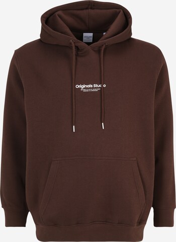 Jack & Jones Plus Sweatshirt 'VESTERBRO' in Bruin: voorkant