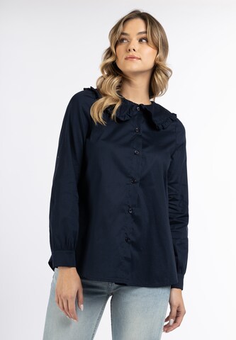DreiMaster Vintage Blouse in Blauw: voorkant