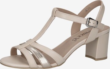 CAPRICE Sandalen met riem in Beige: voorkant