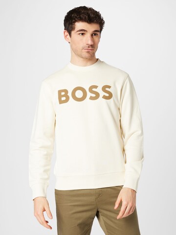 Sweat-shirt 'WeBasic' BOSS en beige : devant