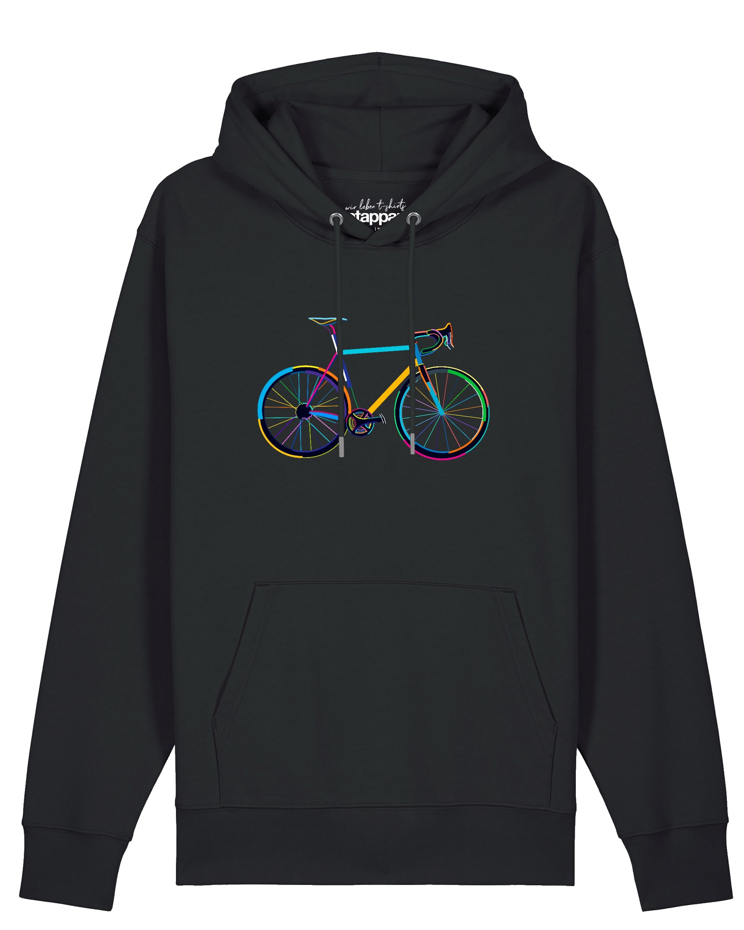 Sweat-shirt 'Fahrrad by night' Watapparel en noir : devant