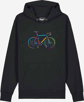 Sweat-shirt 'Fahrrad by night' Watapparel en noir : devant