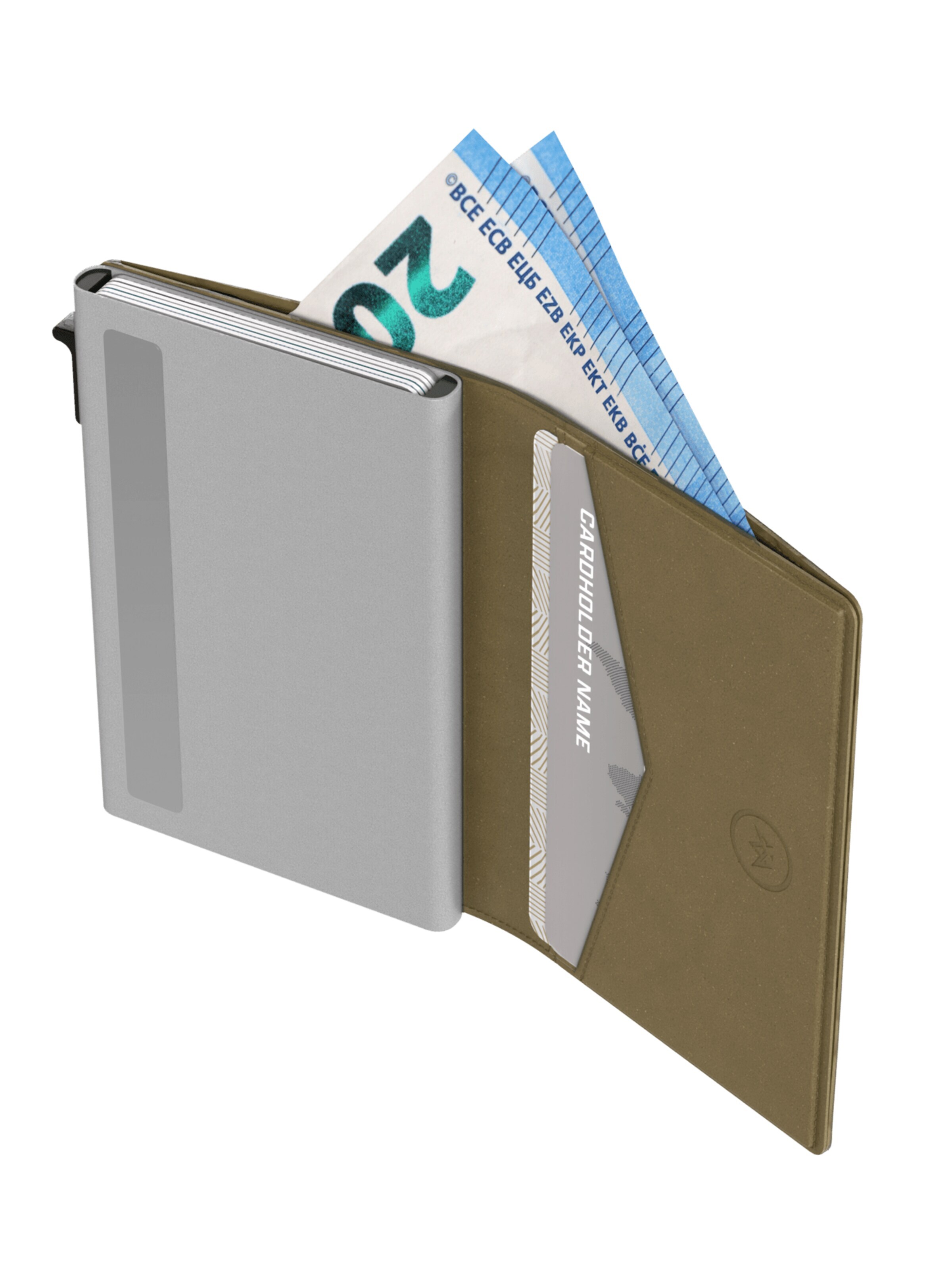 Prowallet Portemonnee 'Pasjeshouder Slim Woven' in Groen