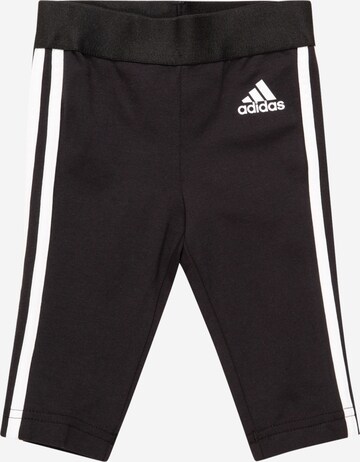 ADIDAS SPORTSWEAR Workout Pants 'Essentials 3 Stripes' in Black: front