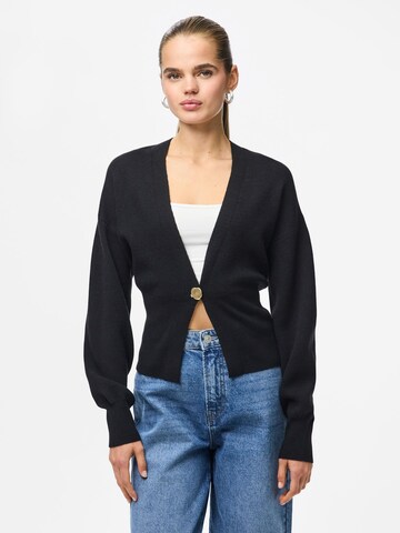 PIECES Knit cardigan 'PCNAVIS' in Black: front