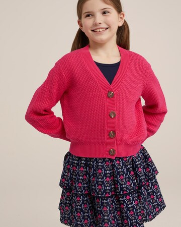 WE Fashion Knit Cardigan in Pink: front