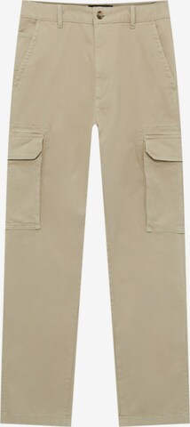 Pull&Bear Дънки Tapered Leg Карго панталон в бежово: отпред