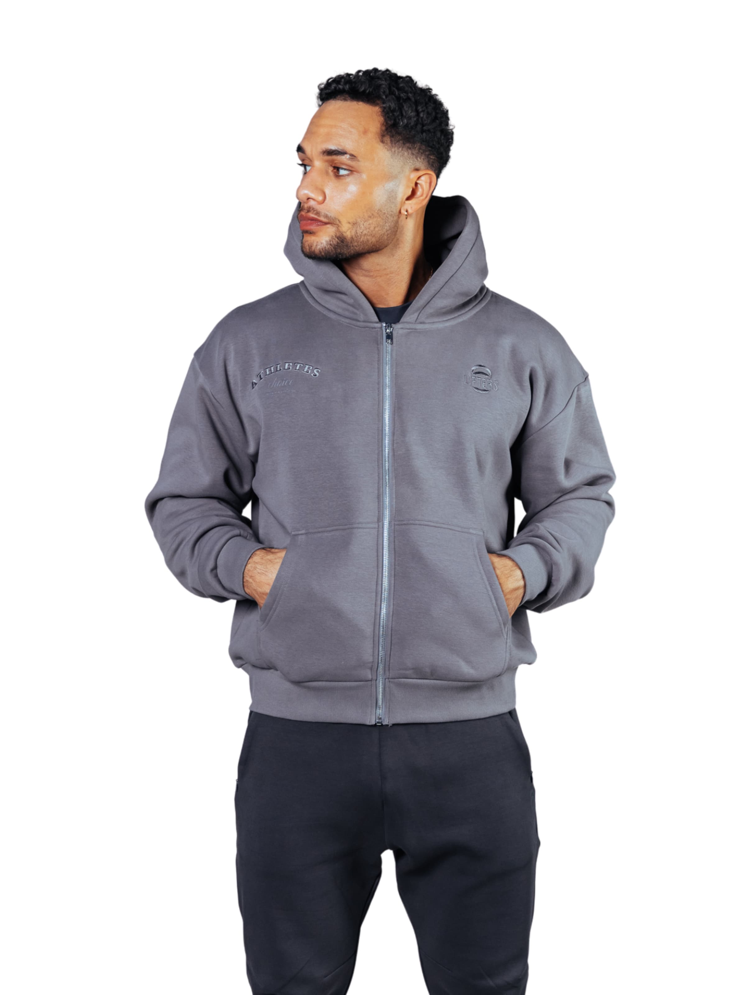 Lifters - Sudadera con cremallera 'Athletes Choice Zip Hoodie Unisex' en gris: frente