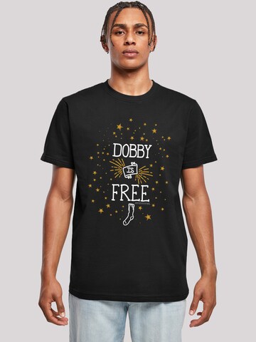 F4NT4STIC Shirt 'Harry Potter Dobby Is Free' in Zwart: voorkant