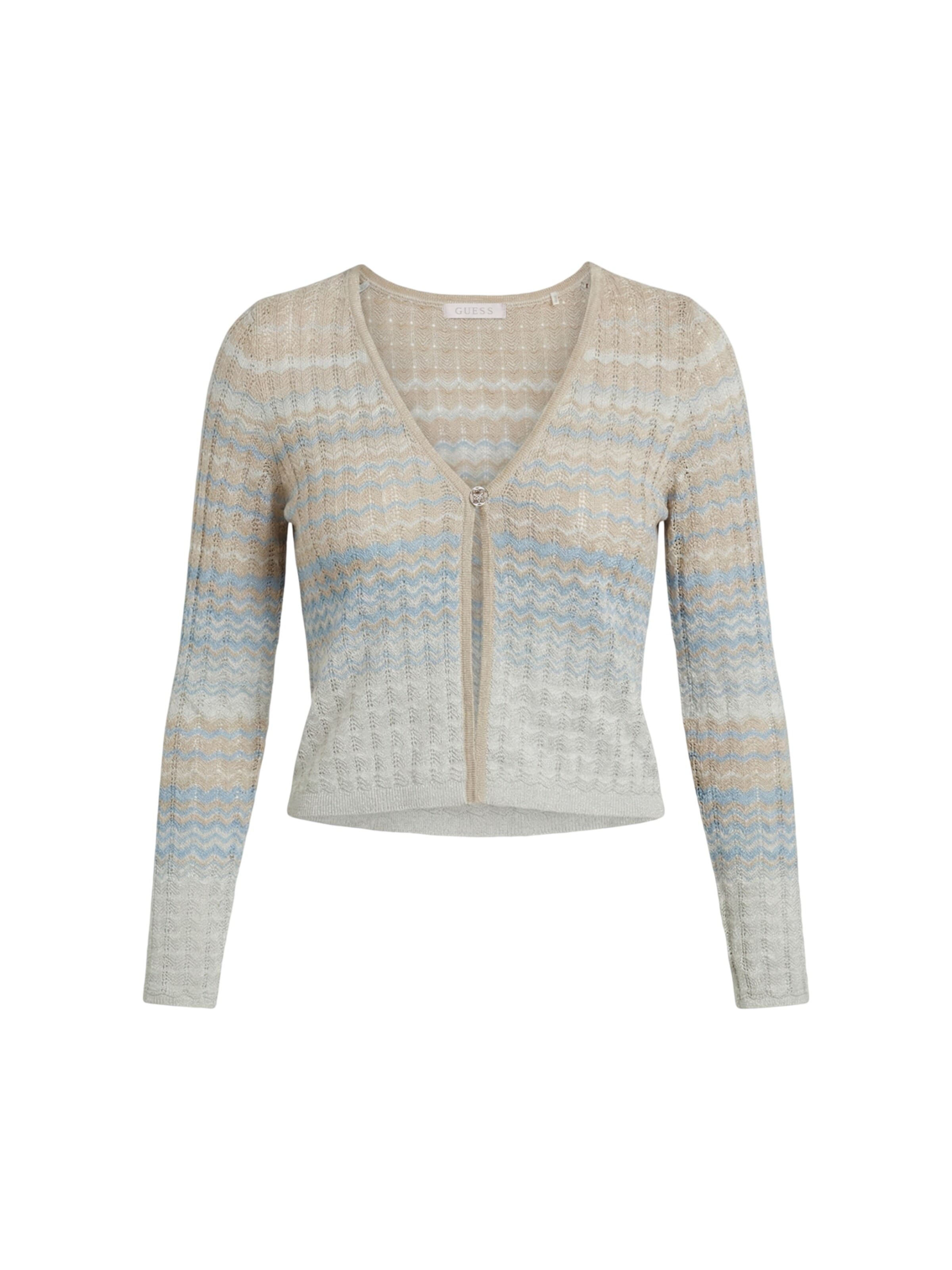 GUESS Knit cardigan 'LS ROSALYN COVER SHOULDER SWTR W6GR07 Z0588' in Beige: front