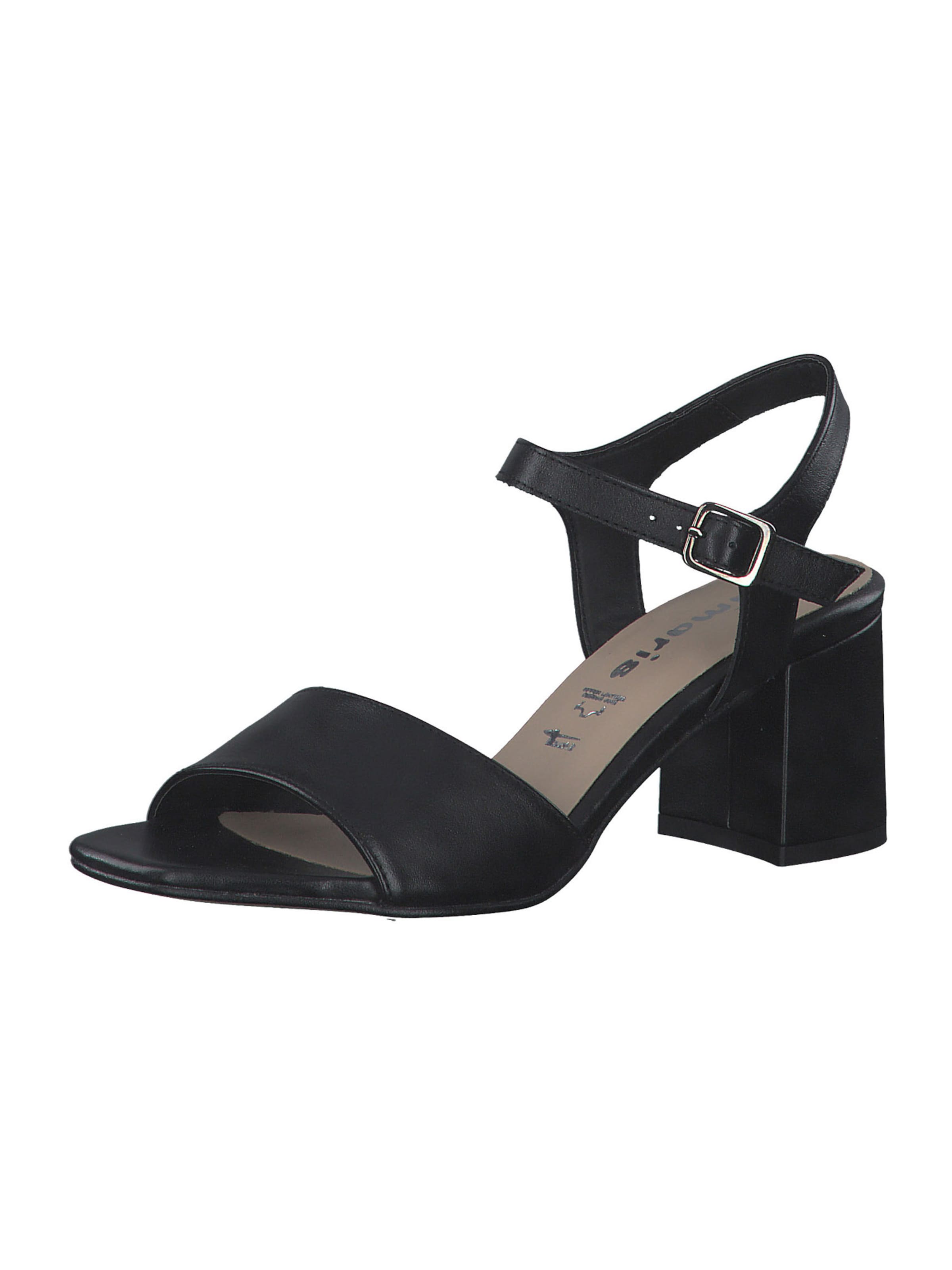 Tamaris Sandalen Sandalette Blockabsatz Schwarz Tamaris Sandalen