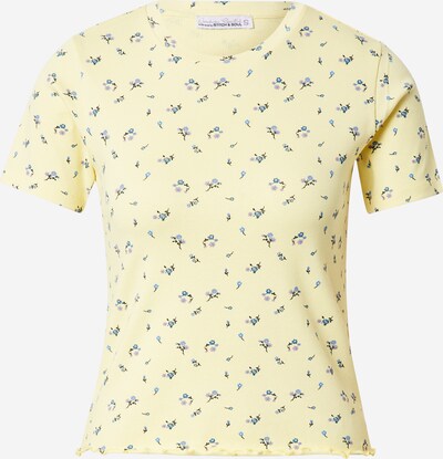 Stitch and Soul T-Shirt in hellblau / hellgelb / lila / schwarz, Produktansicht