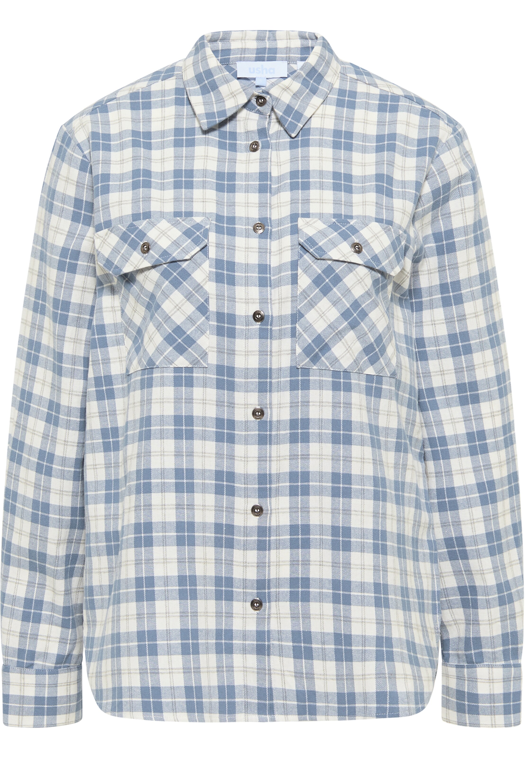 usha BLUE LABEL Blouse in Blauw: voorkant