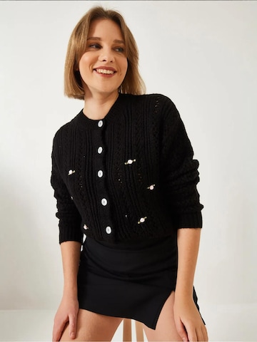 Bianco Lucci Gebreid vest in Zwart