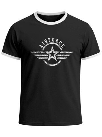 Neverless Shirt 'Airforce Wings' in Black: front