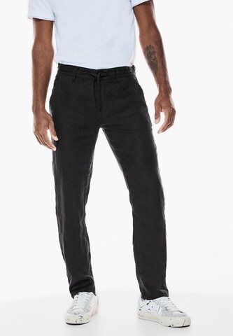 Street One MEN Regular Chino Pants in Black: front