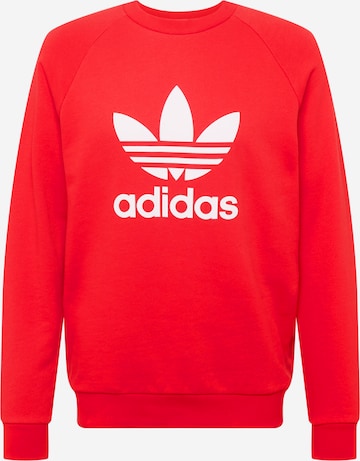 ADIDAS ORIGINALSSweater majica 'Adicolor Classics Trefoil' - crvena boja: prednji dio