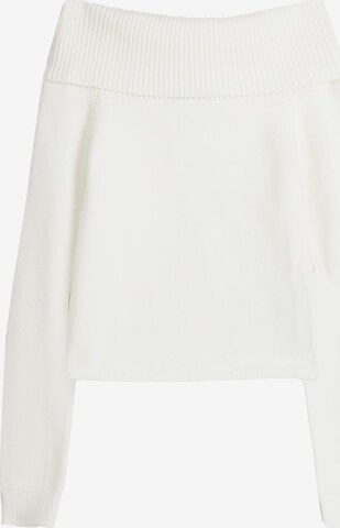 Bershka Sweter w kolorze biały: przód