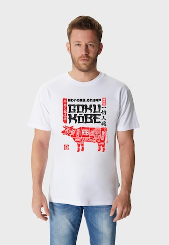 Oldskull Shirt 'Asian Kobe Beef' in Wit: voorkant