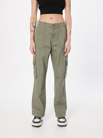 Abercrombie & Fitch Loosefit Cargobroek in Groen: voorkant