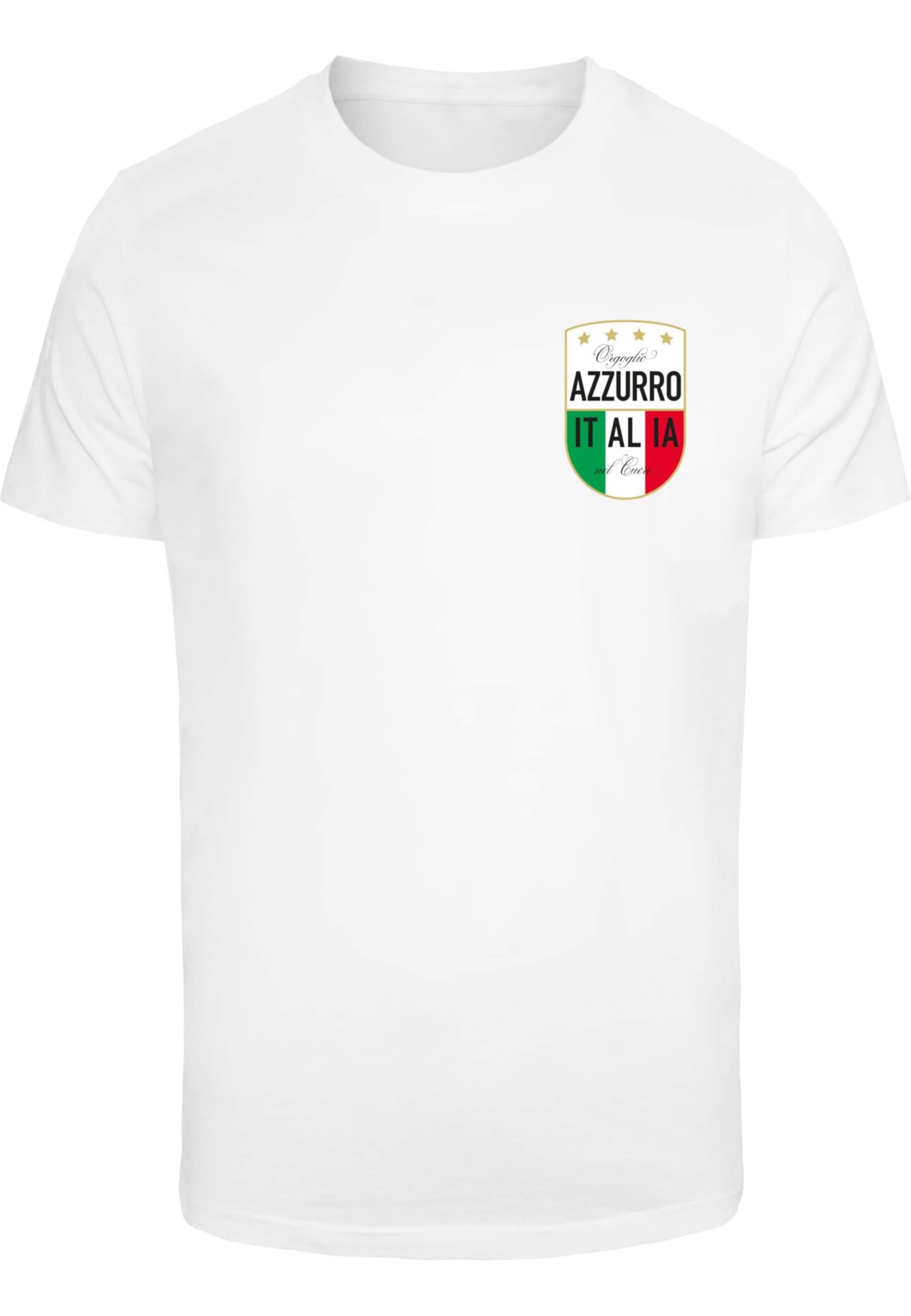 T-Shirt 'Azurro Italia' Mister Tee en blanc : devant