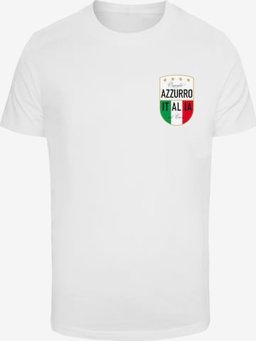 Mister Tee Shirt 'Azurro Italia' in White: front
