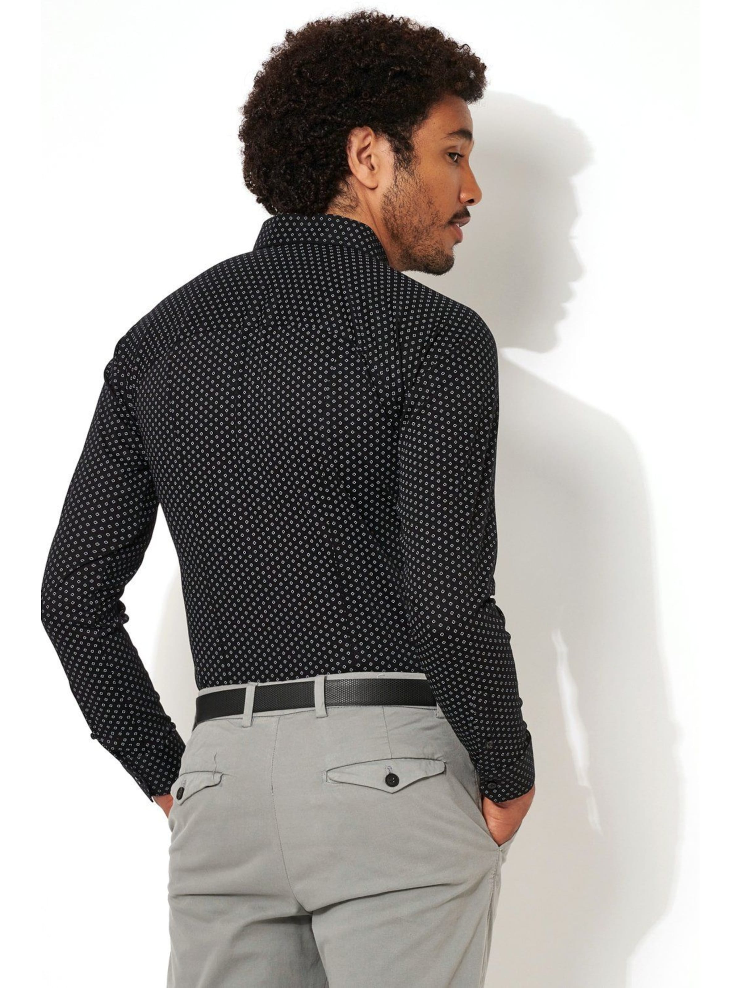 DESOTO Slim Fit Hemd 'Kent'‌‌ in Schwarz