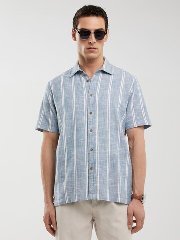 BIG STAR Comfort fit Overhemd 'Luizner' in Blauw: voorkant
