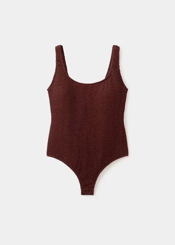 MANGO Bralette Swimsuit 'Naxosp' in Red