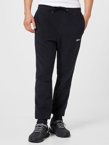ReebokTapered Sportske hlače 'Workout Ready' - crna boja: prednji dio