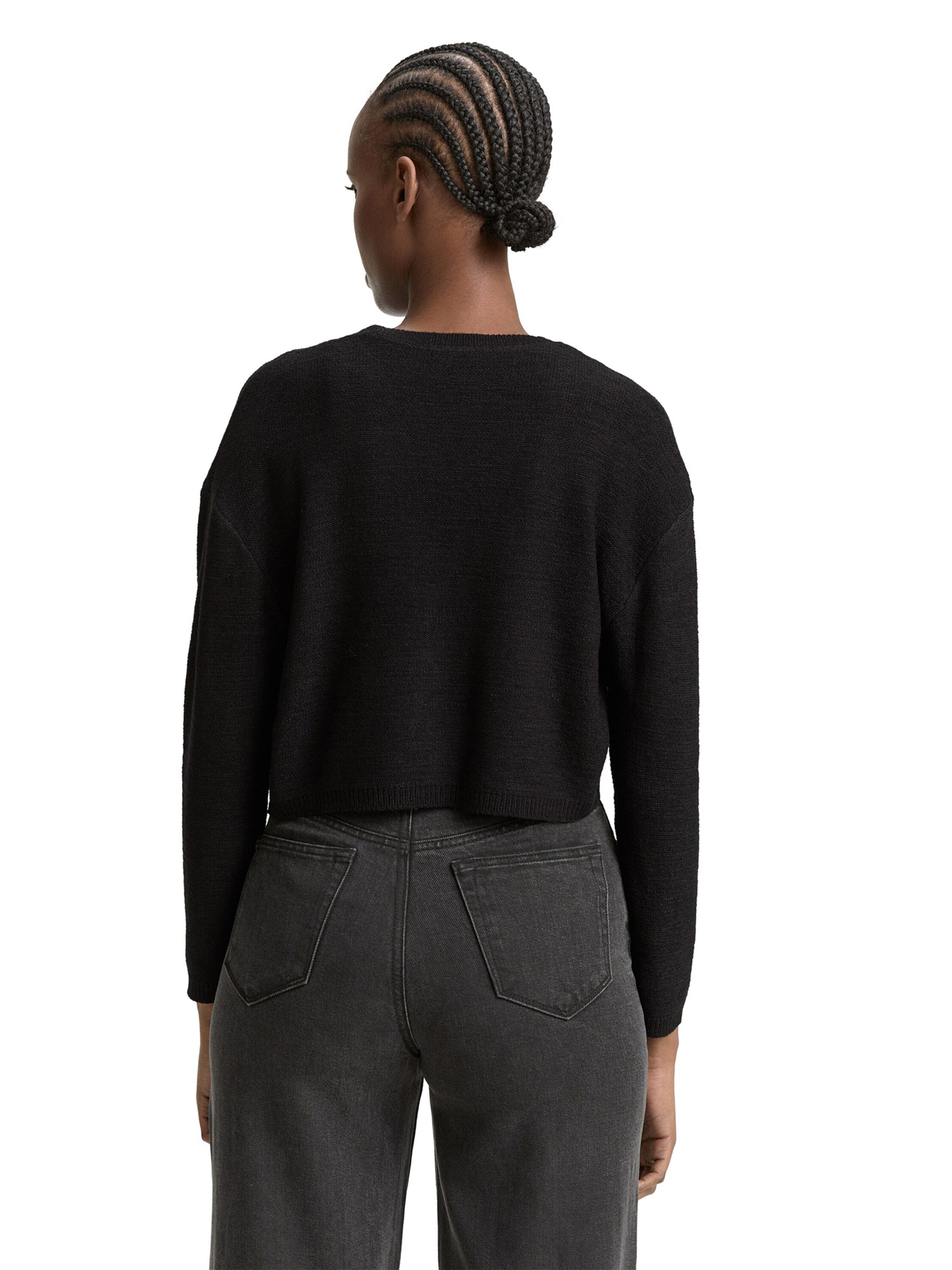 TOM TAILOR DENIM Kardigán - Čierna