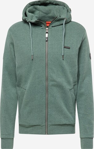 Ragwear Zip-Up Hoodie 'Natte' in Green: front