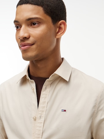 Tommy Jeans Slim fit Koszula w kolorze beżowy