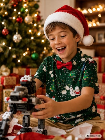 Regular fit Camicia 'Christmas Buddies' di King Kameha in verde