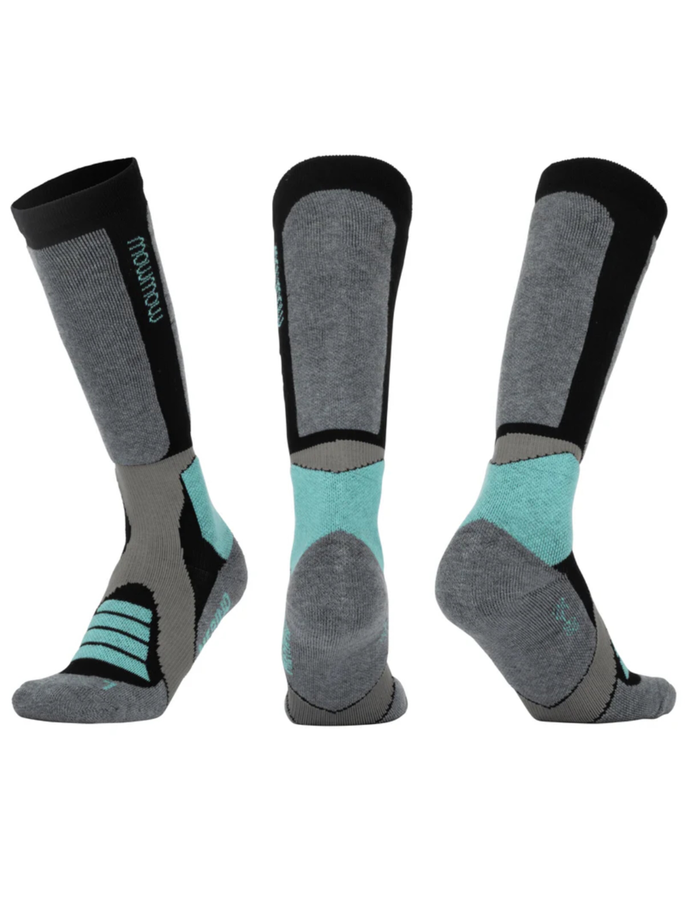 Mowmow Sportsokken 'MowMow Ski Socks - Silver Ions - Antibacterial - Men - Women - Size 39-42 - Gray' in Grijs
